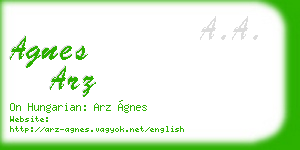 agnes arz business card